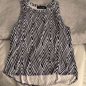 Hourglass Lilly Navy & White Geometric Tank Top